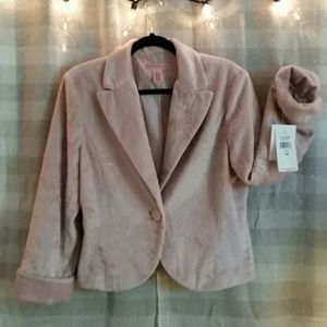 NWT Bandolino Pink Blush Faux Fur Blazer